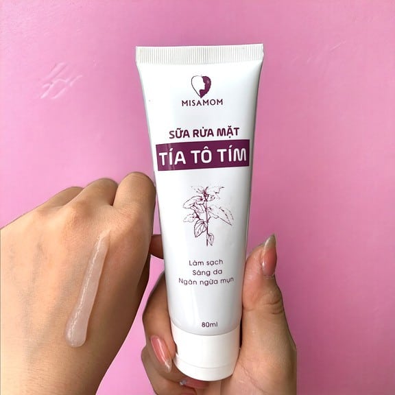 Sữa Rửa Mặt Tía Tô Tím 80ml - Dưỡng Ẩm Sáng Da Ngừa Mụn