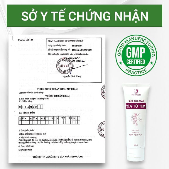 Sữa Rửa Mặt Tía Tô Tím 80ml - Dưỡng Ẩm Sáng Da Ngừa Mụn