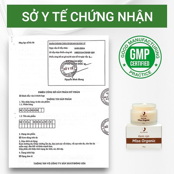 Kem Rạn Misa Organic 50gr - Mờ Vết Rạn Căng Mịn Da